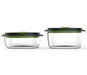 FoodSaver FFC025X / Vakuumdosen-Set / 0,7 l und 1,2 l / Vakuumanzeige / BPA-frei