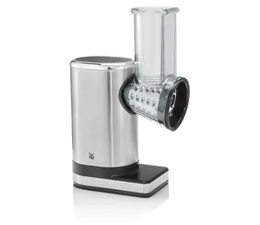WMF KÜCHENminis Salat-zum-Mitnehmen Edelstahl/Schwarz / Gemüseschneider / 150 W / 5 Schneideinsätze / Edelstahl