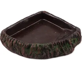 Repti Planet Terrarium-Eckschale, dunkelbraun / Schale / Kunstharz / 18,5 × 19 × 4 cm