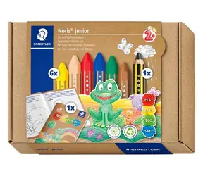 Staedtler Noris Junior Kreativset mit Buntstiften / 6 Buntstifte + Bleistift + Notizbuch / ab 2 Jahren