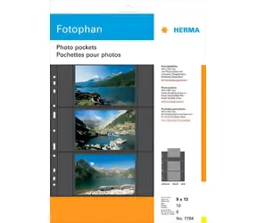 Herma Fotohüllen 9x13 cm schwarz / Euro-Fotohüllen / 10 Stück