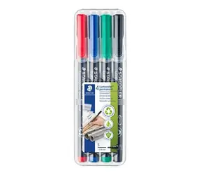 Staedtler Lumocolor Permanentmarker S / Folienmarker / 0,4 mm / 4 Stück / wasserfest