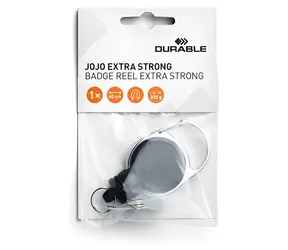 Durable Jojo Extra Strong , schwarz / Kartenspule / Tragkraft 300 g / Band 60 cm