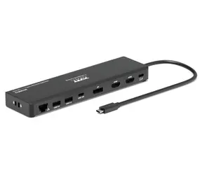 PORT CONNECT USB-C Reise-Dockingstation / Dockingstation / 1x 4K / 3x Full HD / USB-C PD 100W / 9 Anschlüsse