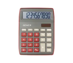 Genie 840DR dunkelrot / Taschenrechner / Desktop-Computer / 10-stellige Anzeige / solar- und batteriebetrieben / neigbares Display
