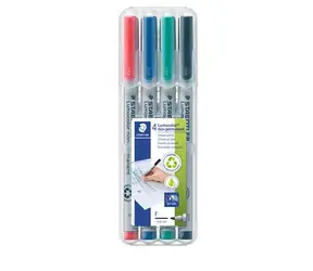 Staedtler Lumocolor F Non-Perm / Folienmarker / 4 Stück / 0,6 mm / radierbar