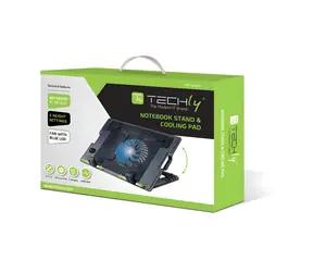 Techly Kühlpad für Laptops bis 17,3 Zoll / Kühlpad / 14-cm-Lüfter / USB / Hintergrundbeleuchtung
