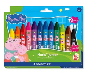 Staedtler Noris Junior Peppa Pig / Wachsmalstifte / 12 Stück / Jumbo / Sechseckig / ab 2 Jahren