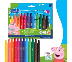 Staedtler Noris Junior 329 Peppa Pig / Filzstift / sechseckig / 12 Stück / Strichstärke 2,5 mm