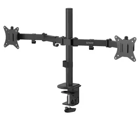 Savio UM-03 schwarz / Tischhalterung für 2 Monitore / 17-32" / VESA 100x100 / neigbar, drehbar