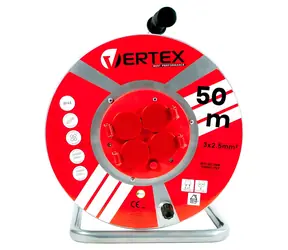 VRX PB50METAL schwarz / Verlängerungskabel / Kabeltrommel / 50 m / 3x2,5 mm / IP44