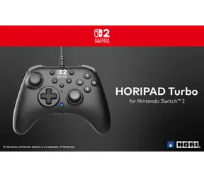 HORI HORIPAD Turbo schwarz / Controller für Nintendo Switch 2 / kabelgebunden / USB-A 3M