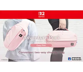 HORI Switch 2 Abenteuer-Packung, Kuscheliges Rosa / Umhängetasche / für Nintendo Switch 2