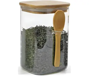 Maxxo Bambus-Vorratsglas 1000 ml / Vorratsglas / Borosilikatglas / Bambusdeckel