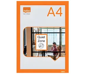 NOBO Magnetischer Posterrahmen A4 orange / Posterrahmen / Selbstklebend, doppelseitig / 2 Stück