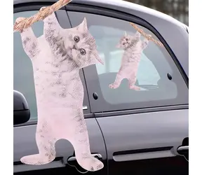ThumbsUp! Fensteraufkleber Katze / Abnehmbar / UV-beständig / 1 Stück.