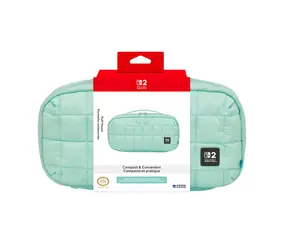 HORI Switch 2 Puff Pouch Cozy Green / Hülle / für Nintendo Switch 2 / bis zu 10 Spielkarten