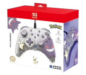 HORI HORIPAD Turbo Gengar & Mimikyu / Controller für Nintendo Switch 2 / Kabelgebunden / Turbo-Funktion / Halbtransparente Oberfläche
