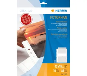 Herma Fotohüllen 13x18 cm weiß / Euro-Fotohüllen / 10 Stück
