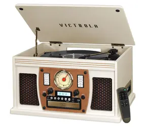 Victrola Navigator 8in1 weiß / Plattenspieler / 3 Geschwindigkeiten / Bluetooth / CD / Kassette / Radio / USB