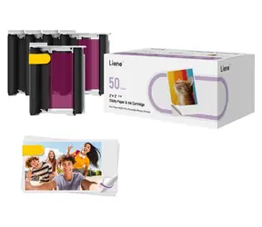 Liene CU002-65004 selbstklebendes Fotopapier 2x3 Zoll / Fotopapier / selbstklebend / 50 Blatt + 5 Kassetten / für Pearl N200 Pro