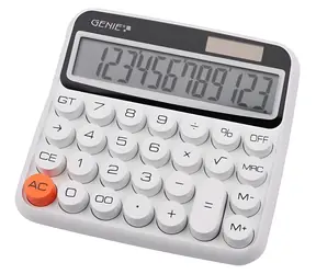 Genie 612W weiß / Taschenrechner / Tischgerät / 12-stellig / LCD-Display / Solar- und batteriebetrieben
