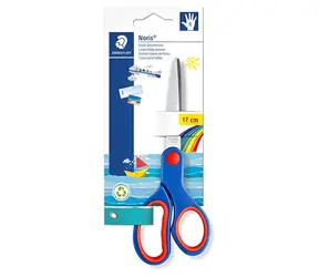 Staedtler Noris Schere blau-rot / Schulschere / 17 cm / Edelstahl / Zweihandschere