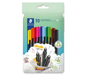 Staedtler Triplus 334 / Liner-Set / 10 Stück / 0,3 mm Spitze / Farbmix / Recyclingkunststoff