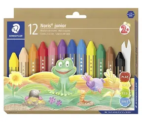 Staedtler Noris Junior / Wachsmalstifte / 12 Stück / sechseckig / Papierverpackung