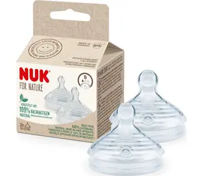 NUK Babyflaschensauger S / Sauger / Silikon / 2 Stück / Durchflussrate 3