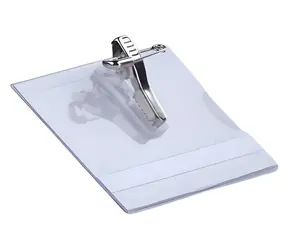 EuroSupplies Etikett CT 123 transparent / Etikett / 60 x 90 mm / Packung mit 50 Stück / mit Krokodilklemme