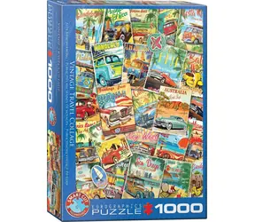 EUROGRAPHICS Puzzle Retro Reise-Collage / 1000 Teile / 48 x 68 cm