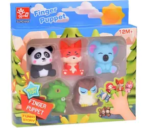 JOKOMISIADA Fingerpuppen-Set Tiere aus dem Zoo, 5-teilig / ab 12 Monaten