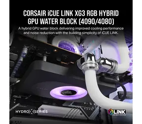 Corsair Hydro X Series iCUE LINK XG3 RGB / GPU-Wasserkühler / Nvidia GeForce 4080/4090 / Acryl + Nickel