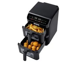 TESLA AirCook DualZone Q670 XXL / Heißluftfritteuse / Zwei Temperaturzonen / Digitale Steuerung / XXL