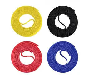 Label the cable mit Klettverschluss, 4 × 1 m / Klett-Kabelbinder / doppelseitig / Farbmix