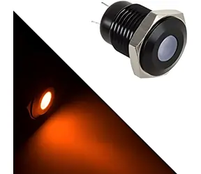 Lamptron Vandalensicherer Schalter mit LED-Hintergrundbeleuchtung, orange, schwarzer Rahmen / Schalter / Vandalensicher / LED-Hintergrundbeleuchtung