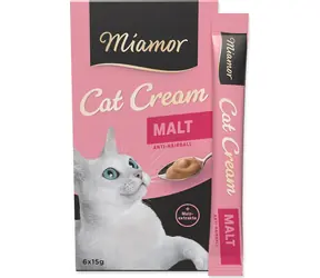 Miamor Cream Malt 6x15g / Leckerli für Katzen / Superpremium / Gegen Haarballen