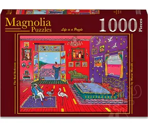 MAGNOLIA Puzzle Rotes Schlafzimmer / 1000 Teile / 68 x 48 cm