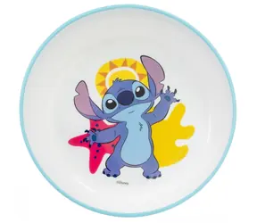 STOR Kinder-Essensschale Stitch / Kunststoff / BPA-frei / Rutschfester Boden / Mikrowellengeeignet