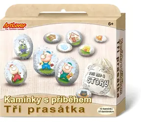 ARTLOVER Kreatives Set: Steine mit einer Geschichte - Die drei kleinen Schweinchen / ab 6 Jahren