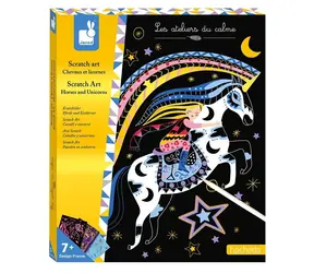 JANOD Rubbelbilder Pferde und Einhörner Maxi / Rubbelbilder / 8 Bilder / inkl. Kratzbaum / ab 7 Jahren
