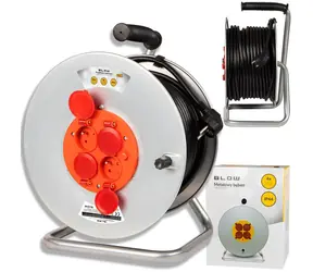 Blow PR-61 / Verlängerungskabel / 4 Steckdosen mit Erdung / 50 m / 3×2,5 mm / IP44