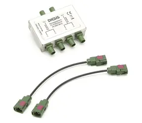 Calearo Antennen-TV-Kombinierer / TV-Signalkombinierer / 4X Eingang / 2x Ausgang / FAKRA-Anschlüsse