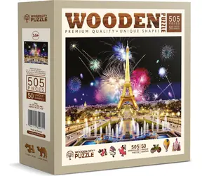 Wooden City Holzpuzzle „Nacht-Paris“ 2-in-1 / 505 Teile