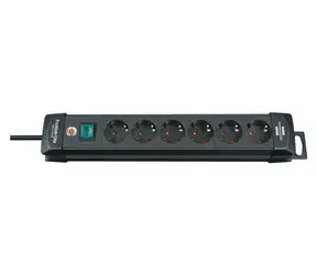 Brennenstuhl Premium-Line schwarz / Verlängerungskabel / 6 Steckdosen / 3 m / Ein-/Ausschalter