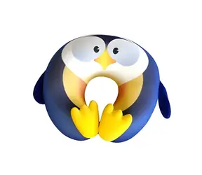 Travel Blue Pinguinmotiv / Kinderreisekissen / Pinguinmotiv