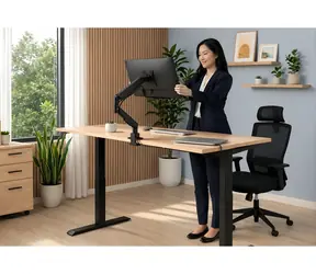 HAMA Tischhalterung für 1 Monitor 35" schwarz / Tischhalterung / 1 Arm / VESA 75x75-100x100 / Tragkraft 15 kg