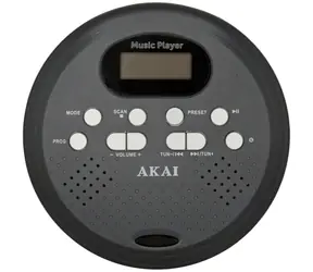 AKAI ACDP-200 PLUS Graphit / Tragbarer CD-Player / Bluetooth 5.3 / FM-Radio / USB-Ladefunktion / LCD-Display