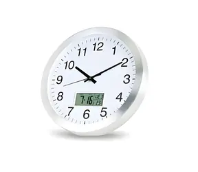 Eldonex NEW York silber / Wanduhr / Durchmesser 30 cm / geräuschloser Betrieb
